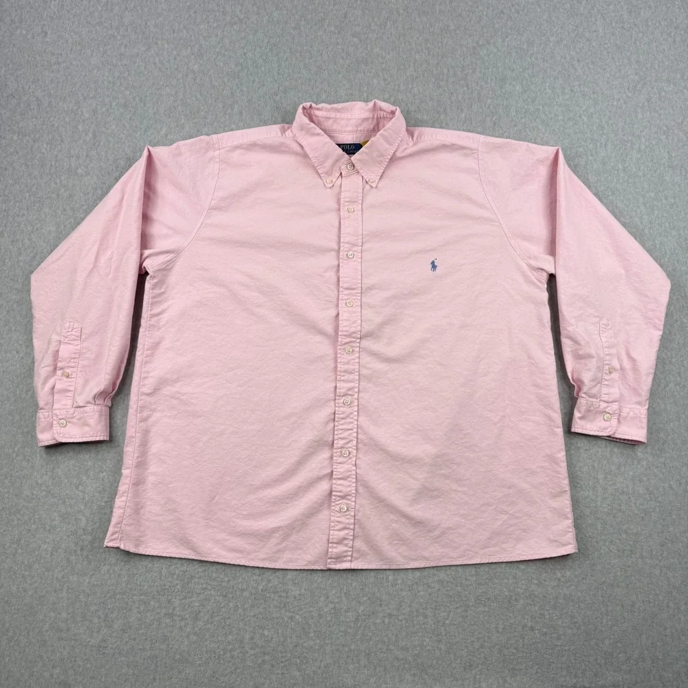 Polo Ralph Lauren Shirt Mens 3XB Pink Oxford Button Down Long Sleeve Preppy